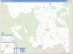 Okanogan County, WA Zip Code Wall Map