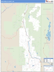 Pend Oreille County, WA Zip Code Wall Map