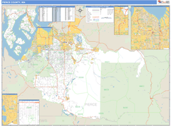 Pierce County, WA Zip Code Wall Map