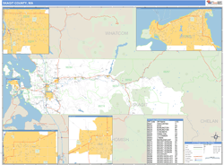 Skagit County, WA Zip Code Wall Map