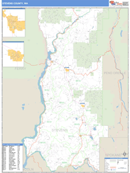 Stevens County, WA Zip Code Wall Map