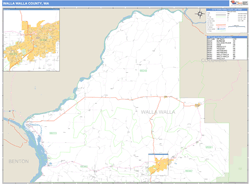 Walla Walla County, WA Zip Code Wall Map