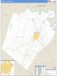 Berkeley County, WV Zip Code Wall Map