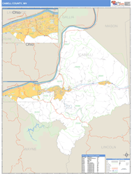 Cabell County, WV Zip Code Wall Map