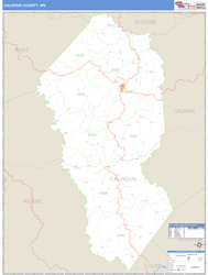 Calhoun County, WV Zip Code Wall Map