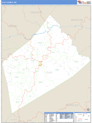 Clay County, WV Zip Code Wall Map