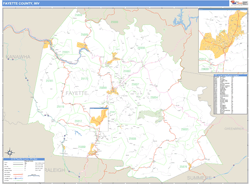 Fayette County, WV Zip Code Wall Map