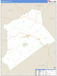 Gilmer County, WV Zip Code Wall Map