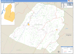 Hampshire County, WV Zip Code Wall Map