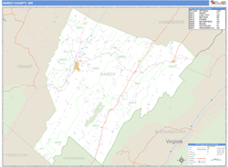 Hardy County, WV Zip Code Wall Map