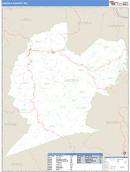 Lincoln County, WV Zip Code Wall Map
