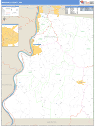 Marshall County, WV Zip Code Wall Map
