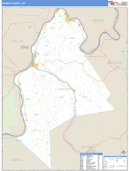 Mason County, WV Zip Code Wall Map