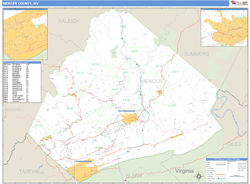 Mercer County, WV Wall Map