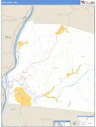 Ohio County, WV Zip Code Wall Map