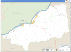 Pleasants County, WV Zip Code Wall Map