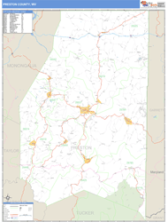 Preston County, WV Zip Code Wall Map