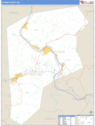 Putnam County, WV Zip Code Wall Map