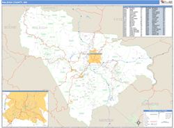 Raleigh County, WV Zip Code Wall Map