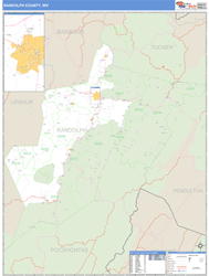 Randolph County, WV Zip Code Wall Map