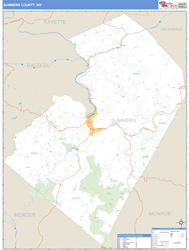Summers County, WV Zip Code Wall Map