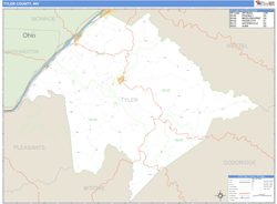 Tyler County, WV Zip Code Wall Map