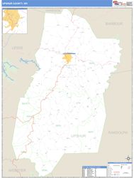 Upshur County, WV Zip Code Wall Map