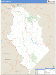 Wayne County, WV Zip Code Wall Map