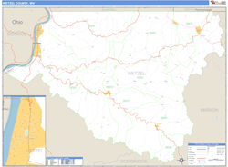 Wetzel County, WV Zip Code Wall Map