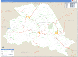 Wyoming County, WV Zip Code Wall Map