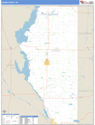 Adams County, WI Zip Code Wall Map