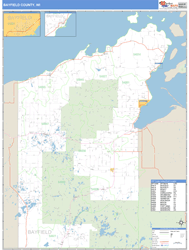 Bayfield County, WI Zip Code Wall Map