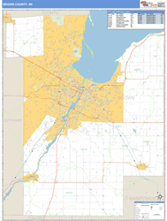 Brown County, WI Zip Code Wall Map