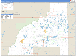 Burnett County, WI Zip Code Wall Map