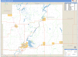 Chippewa County, WI Zip Code Wall Map