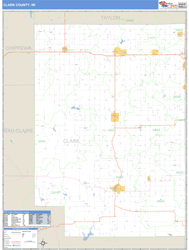 Clark County, WI Wall Map