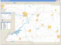 Columbia County, WI Wall Map