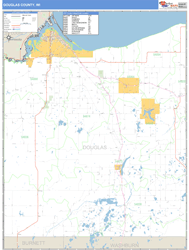 Douglas County, WI Wall Map