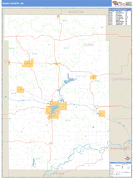 Dunn County, WI Zip Code Wall Map