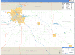 Eau Claire County, WI Zip Code Wall Map