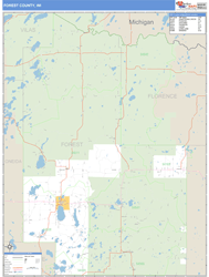 Forest County, WI Zip Code Wall Map