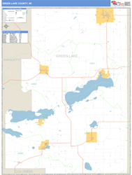 Green Lake County, WI Zip Code Wall Map