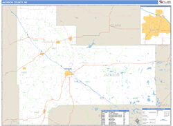 Jackson County, WI Zip Code Wall Map