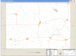 Lafayette County, WI Zip Code Wall Map