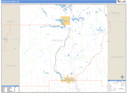 Lincoln County, WI Wall Map