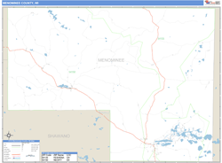 Menominee County, WI Zip Code Wall Map