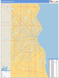 Milwaukee County, WI Zip Code Wall Map