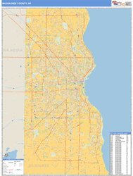 Milwaukee County, WI Wall Map