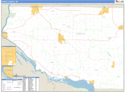 Pierce County, WI Zip Code Wall Map