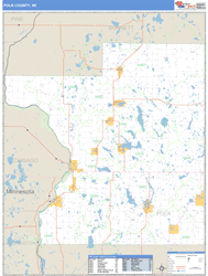 Polk County, WI Zip Code Wall Map